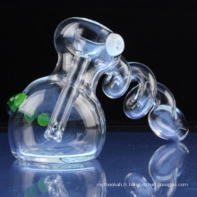 Enrouleur en spirale en verre pour fumée avec verre cristallin (ES-HP-081)